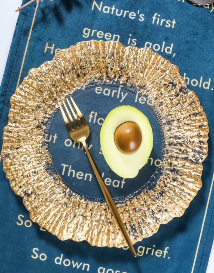 TEEK - Nordic Sun Flower Texture Glass Plate Tableware HOME DECOR theteekdotcom   