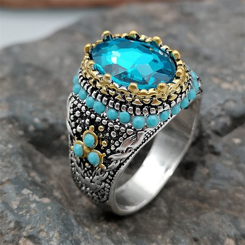 TEEK - Royalty Turquoise Beaded Ring JEWELRY theteekdotcom M852 6 