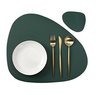 TEEK - Irregular Clean Color Placemats HOME DECOR theteekdotcom green 1 Placemat and 1 Coaster 