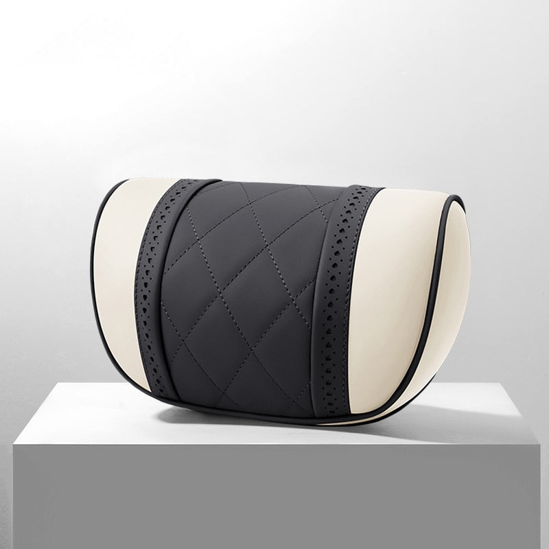 TEEK - Detailed Luxury Car Pillow Set AUTO ACCESSORIES theteekdotcom black white neck  