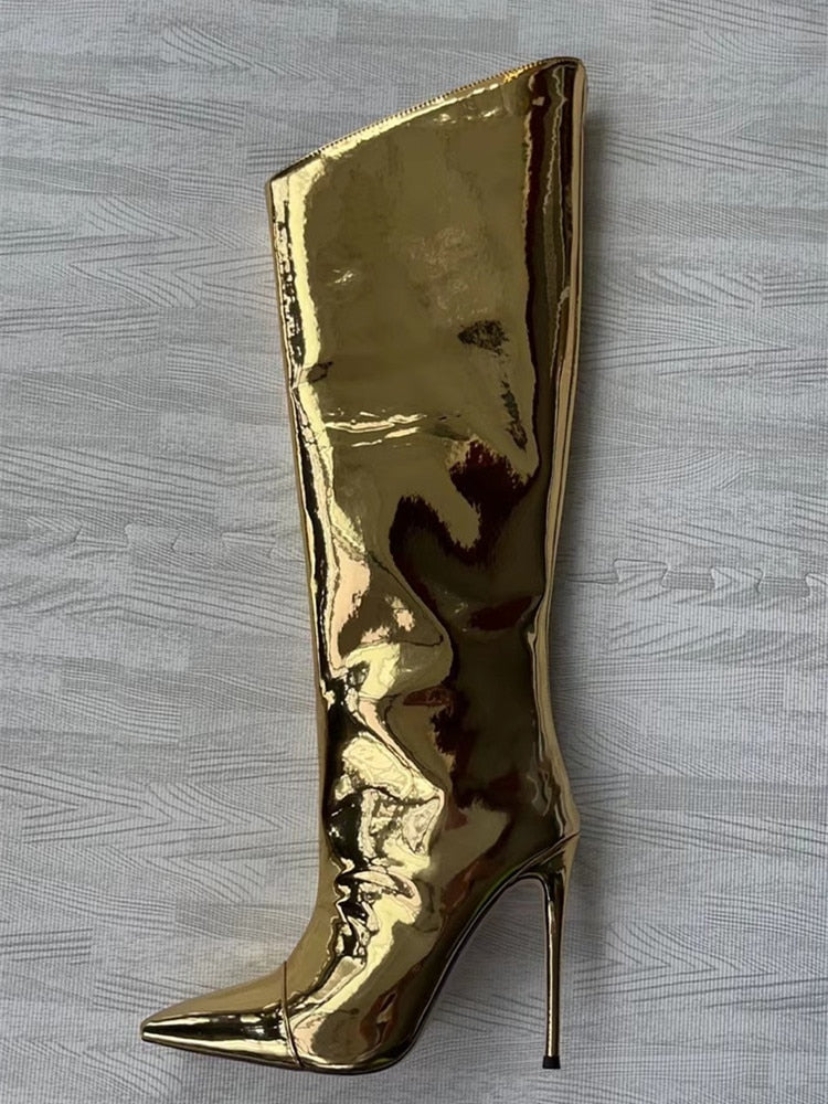TEEK - Mirror High Boots SHOES theteekdotcom gold 8.5 