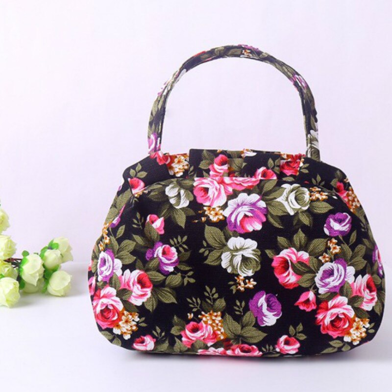 TEEK - Fist Full of Floral Bags BAG theteekdotcom Black flower 22x17x12cm 