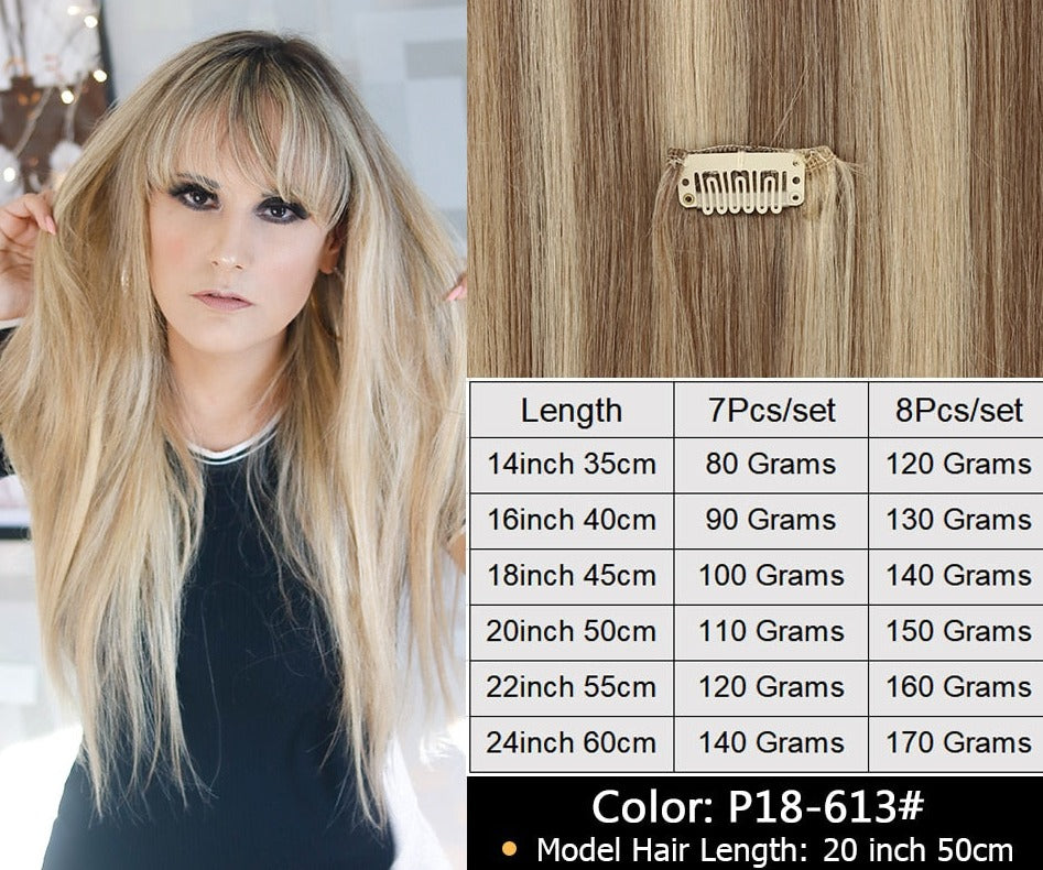 TEEK - Lit Clip in Natural Hair Extensions HAIR theteekdotcom Piano 18-613 14inch 8Pcs max approx. 30%