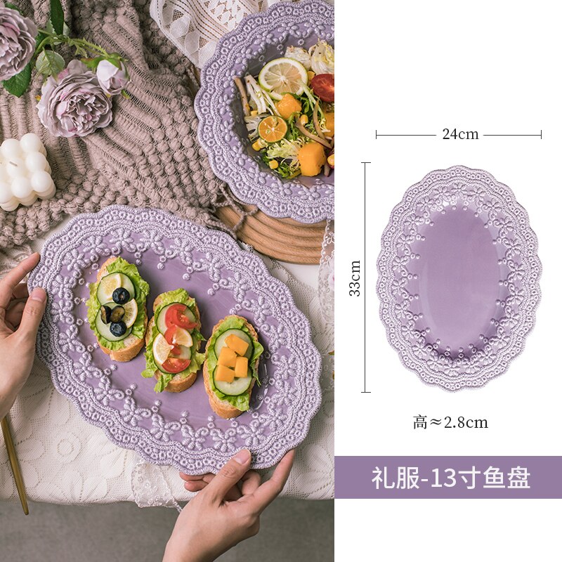 TEEK - Royal Hierarchy Full Dress Ceramic Texture Tableware HOME DECOR theteekdotcom 13 inch plate-1Pc  