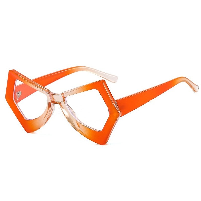 TEEK - Polygon Butterfly Anti-Blue Eyewear EYEGLASSES theteekdotcom orange clear  