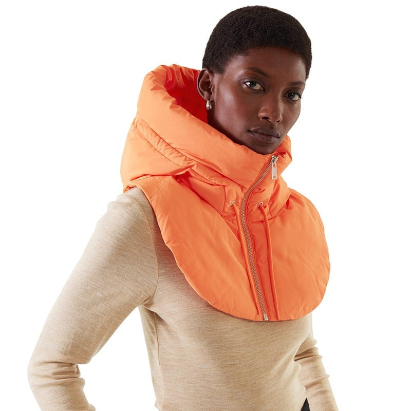 TEEK - Womens Sleeveless Cropped Puff Hoodie Top HAT theteekdotcom Orange S 