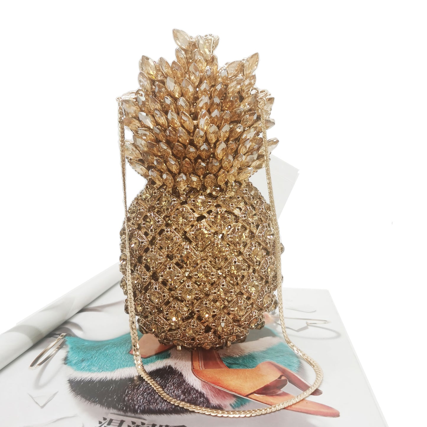 TEEK - Bejeweled Ripe Pineapple Evening Clutch Bags BAG theteekdotcom All Gold  