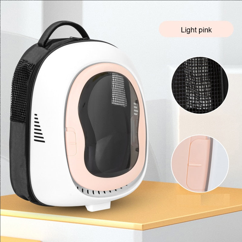 TEEK - Large Breathable Portable Cat Capsule Backpack PET SUPPLIES theteekdotcom Light Pink  