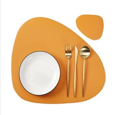 TEEK - Irregular Clean Color Placemats HOME DECOR theteekdotcom orange yellow 1 Placemat and 1 Coaster 