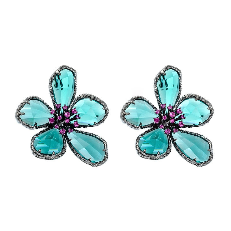TEEK - Colored Crystal Flower Jewelry JEWELRY theteekdotcom   