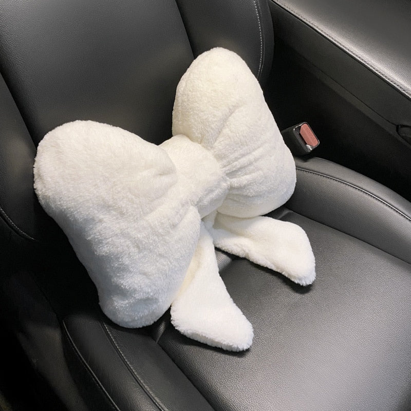 TEEK - Plump Full Bowknot Car Seat Cushions AUTO ACCESSORIES theteekdotcom White-Waist  
