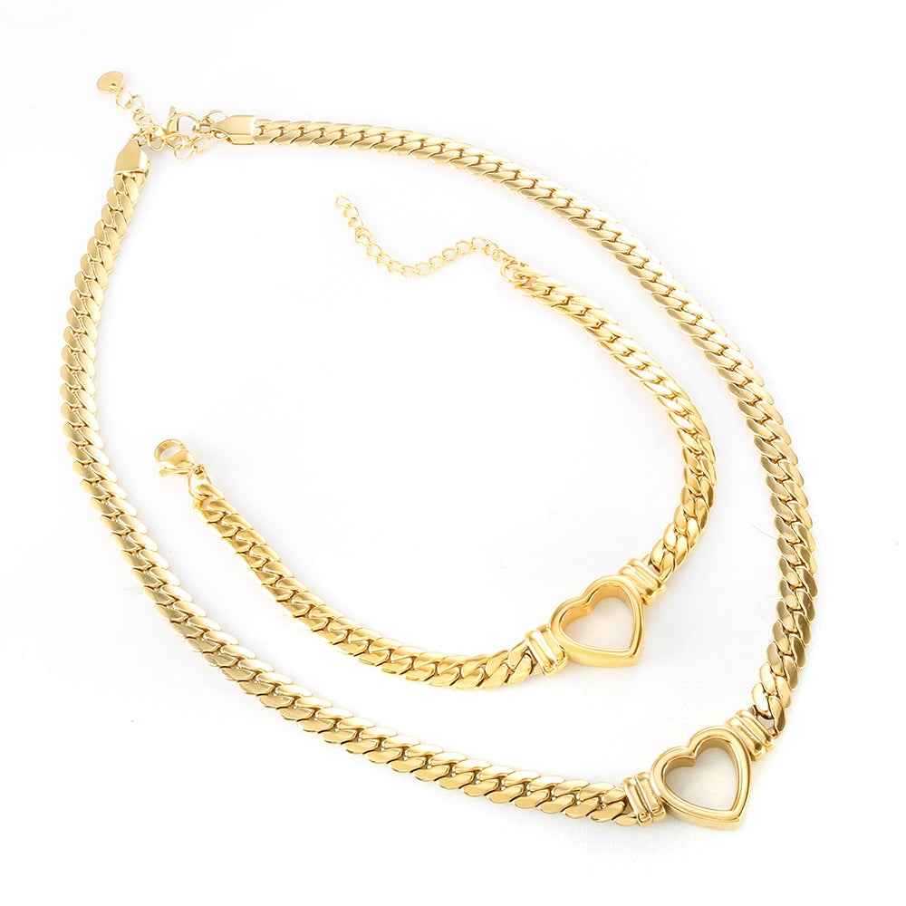 TEEK - Whole Heart Necklace JEWELRY theteekdotcom Gold Jewelry Set  