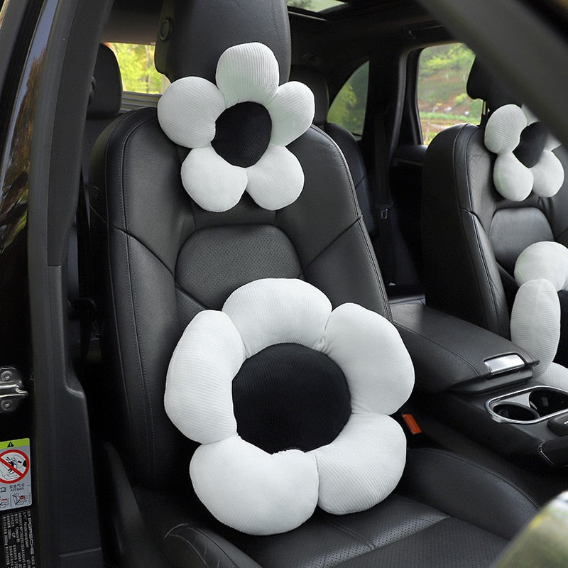 TEEK - BW Flower Car Cushions AUTO ACCESSORIES theteekdotcom   