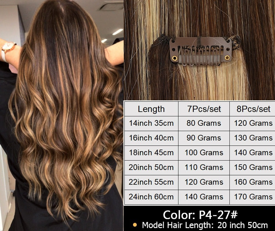 TEEK - Bomb Clip in Natural Hair Extensions HAIR theteekdotcom Piano 4-27 14inch 8Pcs max approx. 30%