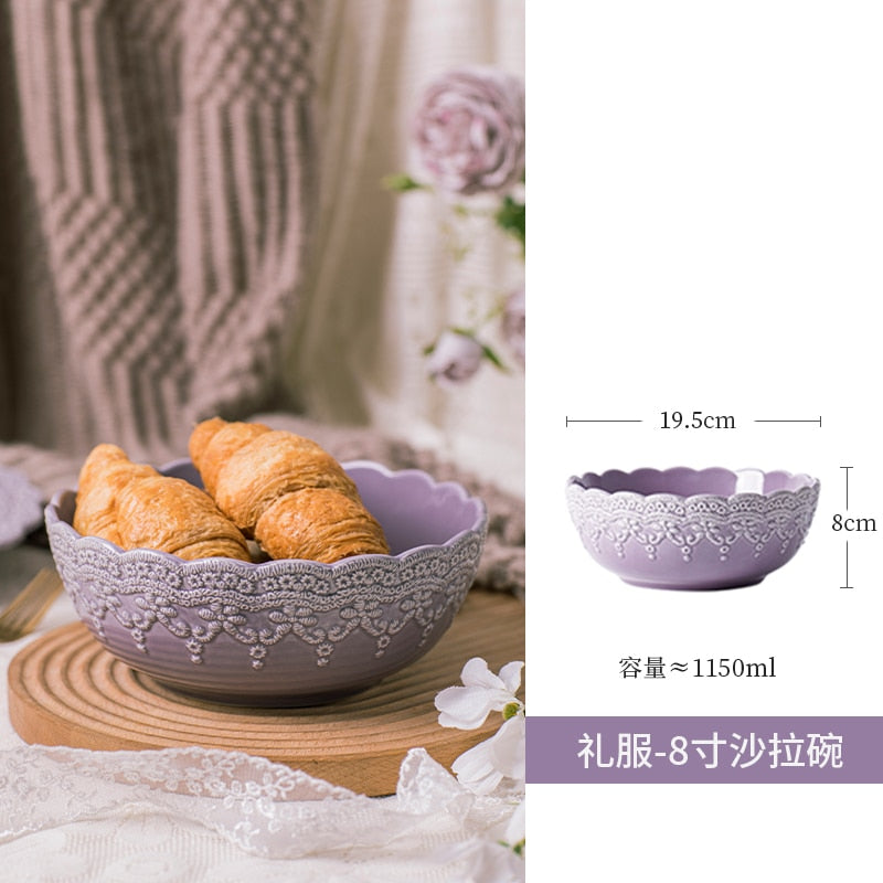 TEEK - Royal Hierarchy Full Dress Ceramic Texture Tableware HOME DECOR theteekdotcom 7.5 inch bowl-1Pc  