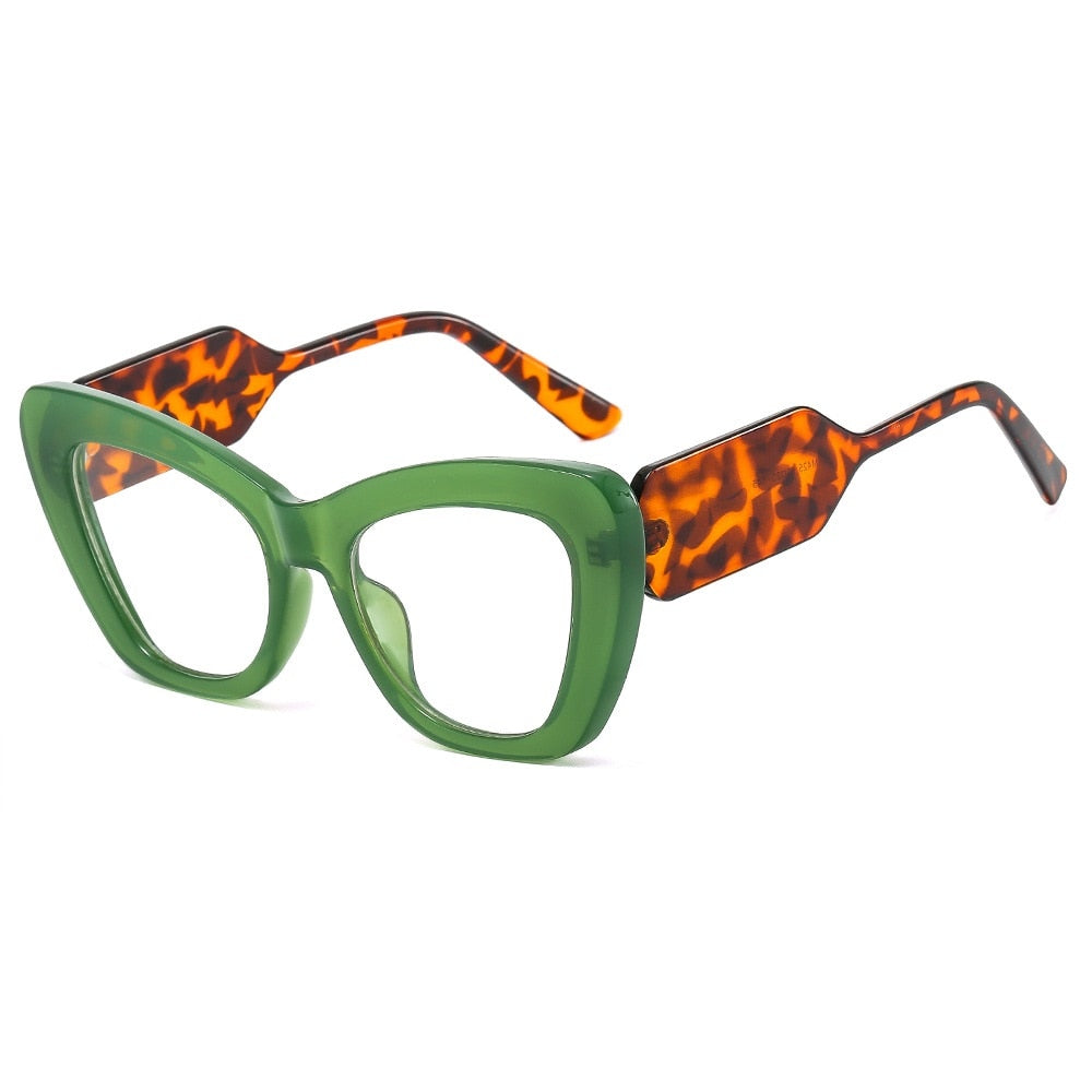 TEEK - Cross Contrast Cat Eye Sunglasses EYEGLASSES theteekdotcom green  