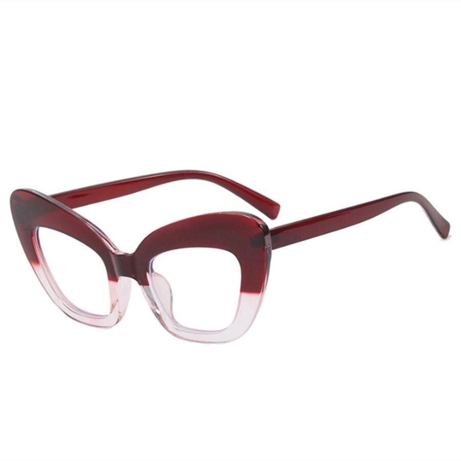 TEEK - Vintage Style Anti Blue Light Cat Eye Eyeglasses EYEGLASSES theteekdotcom Red Transparent  
