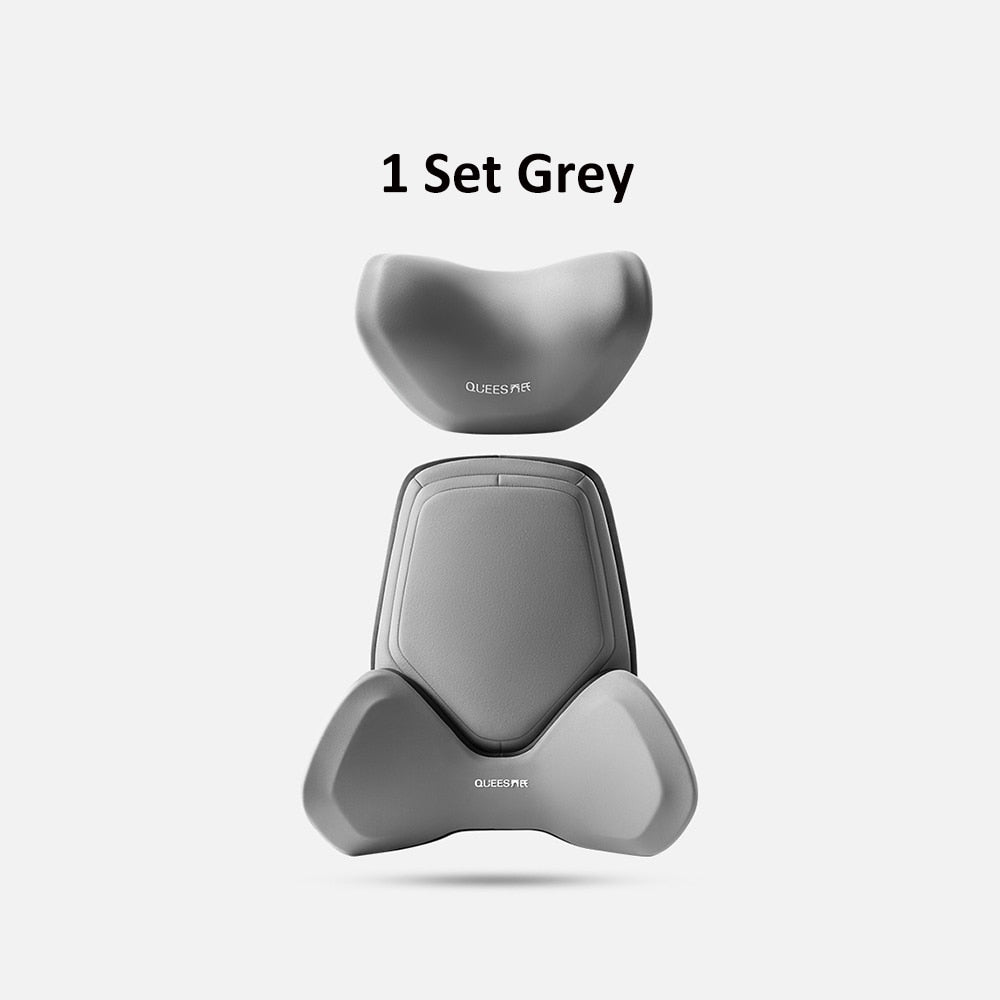 TEEK - Universal Posture Correction Headrest and Lumbar Support Cushions AUTO ACCESSORIES theteekdotcom 1 Set Grey  