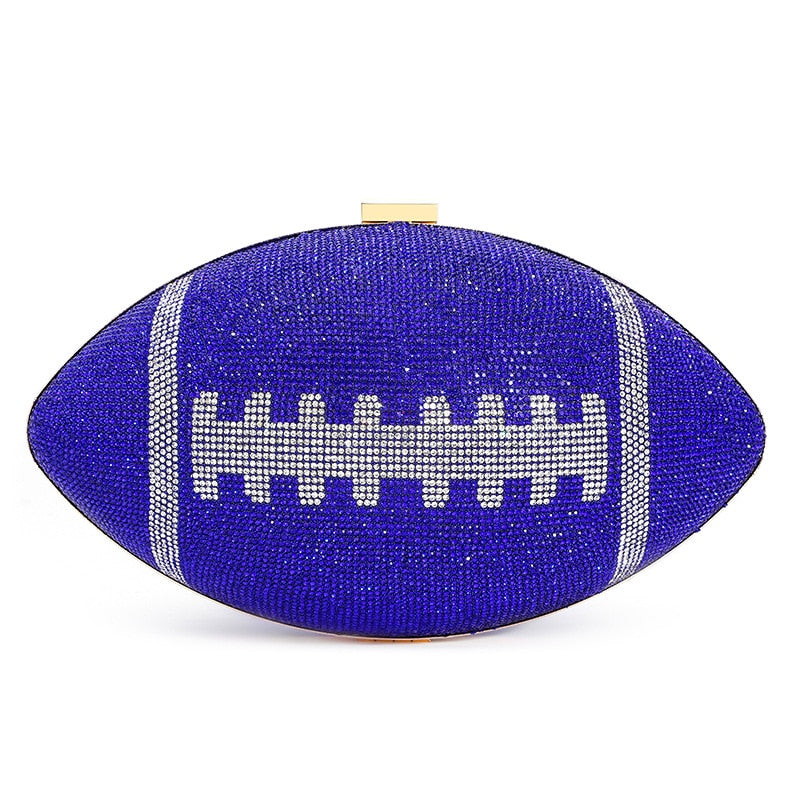 TEEK - Beaujeweled Football Clutch Purse BAG theteekdotcom Dark Blue 26x17.5x4 (LxHxW) 
