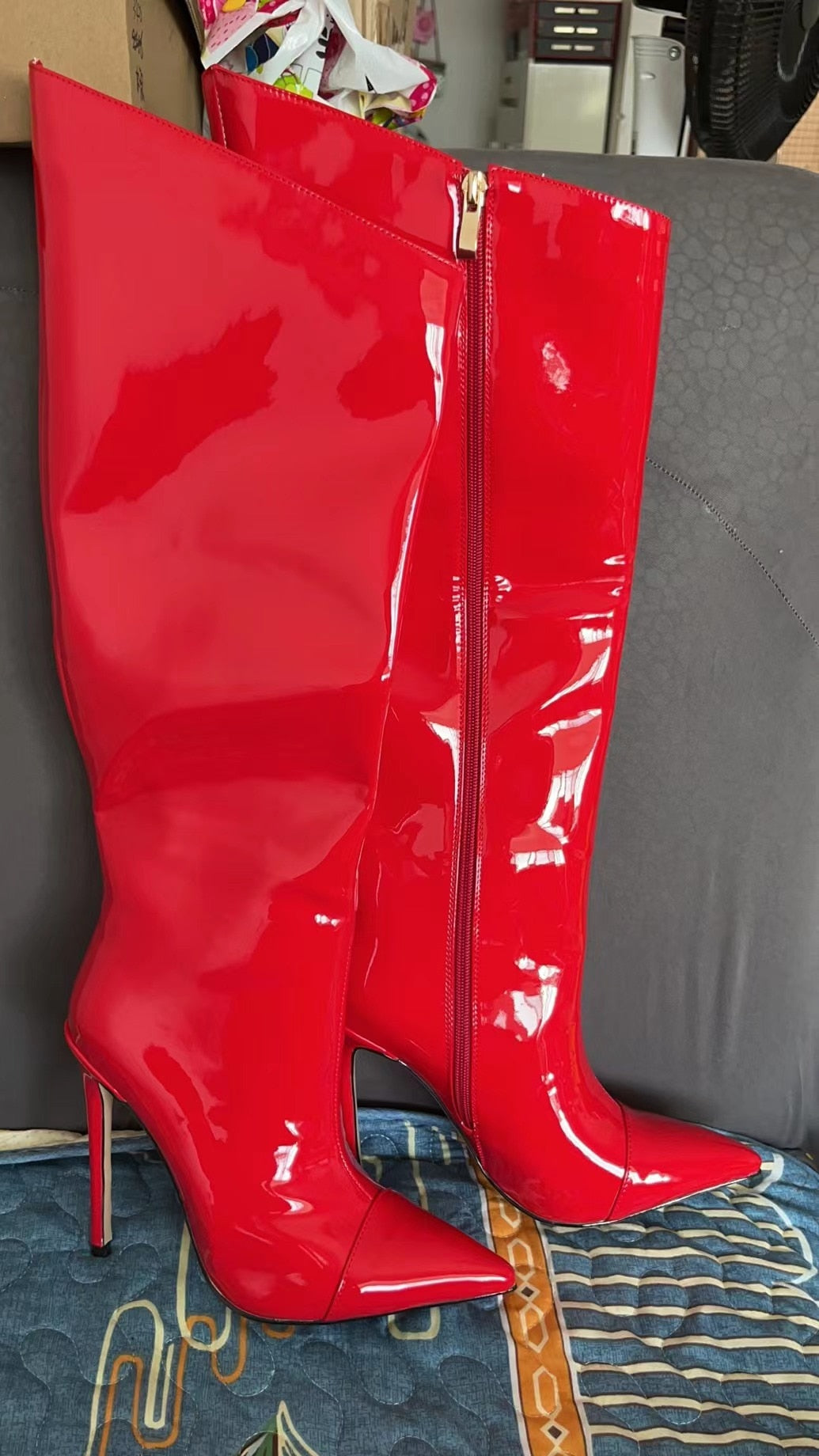 TEEK - Mirror High Boots SHOES theteekdotcom red 8.5 