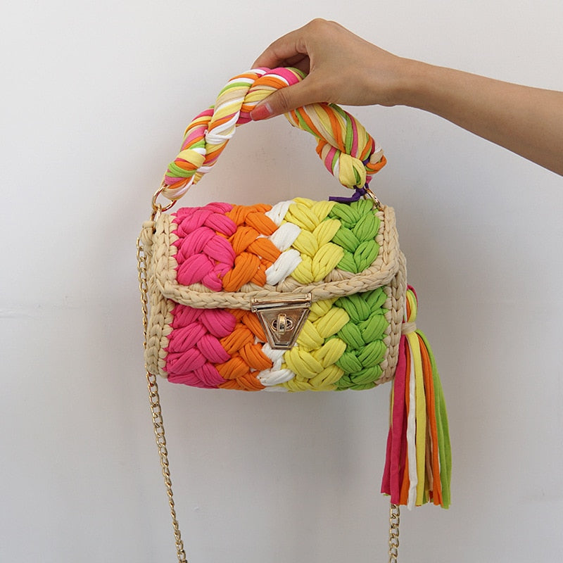 TEEK - Tassel Thread Handbag BAG theteekdotcom Gold  