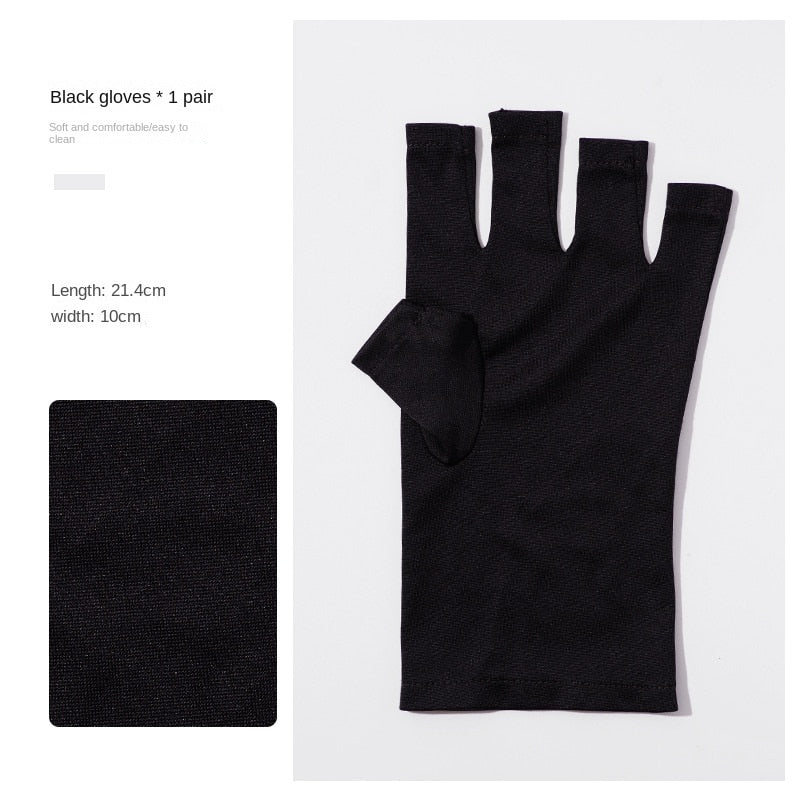 TEEK - Nail UV Protection Gloves JEWELRY theteekdotcom Black  