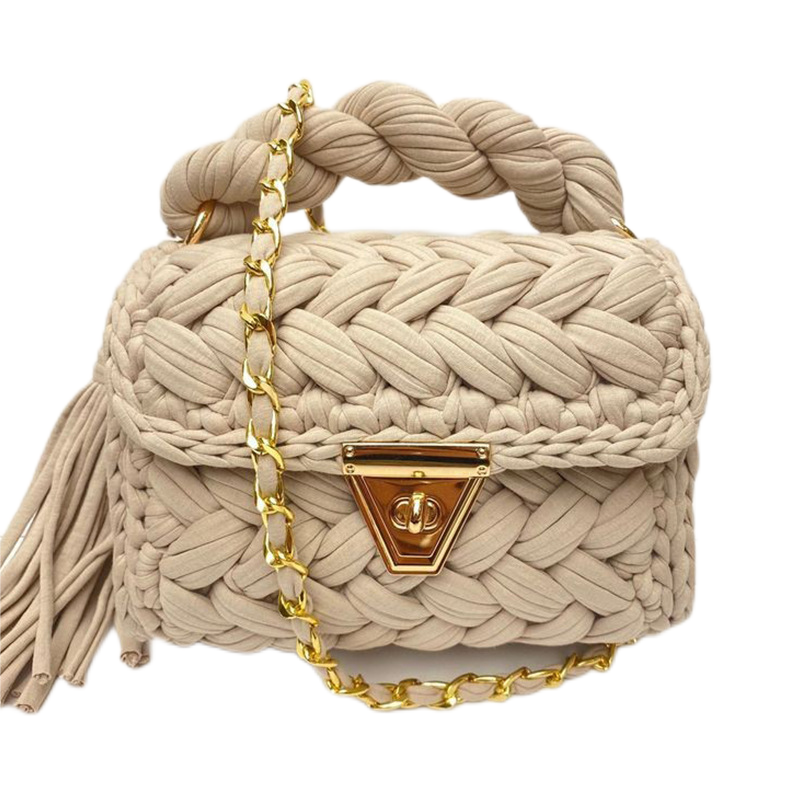 TEEK - Tassel Thread Handbag BAG theteekdotcom Khaki  