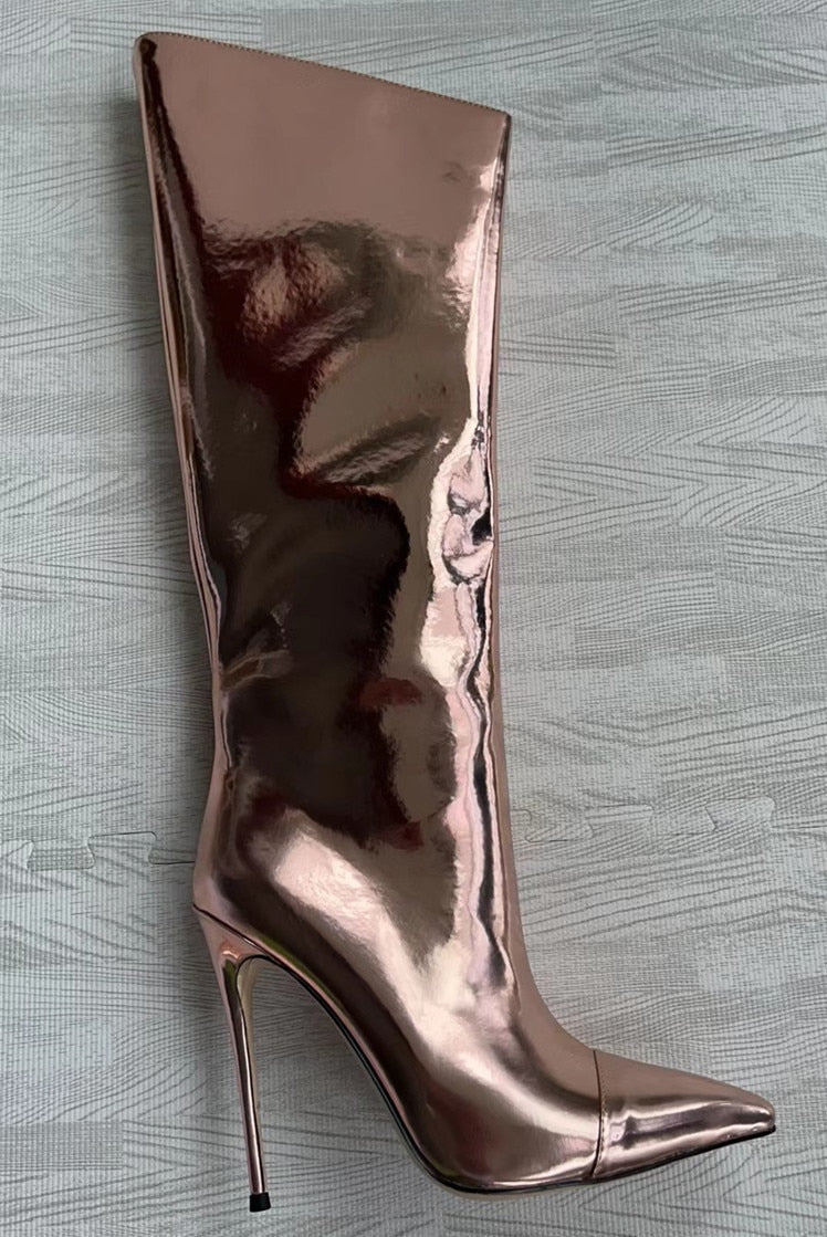 TEEK - Mirror High Boots SHOES theteekdotcom champagne 8.5 