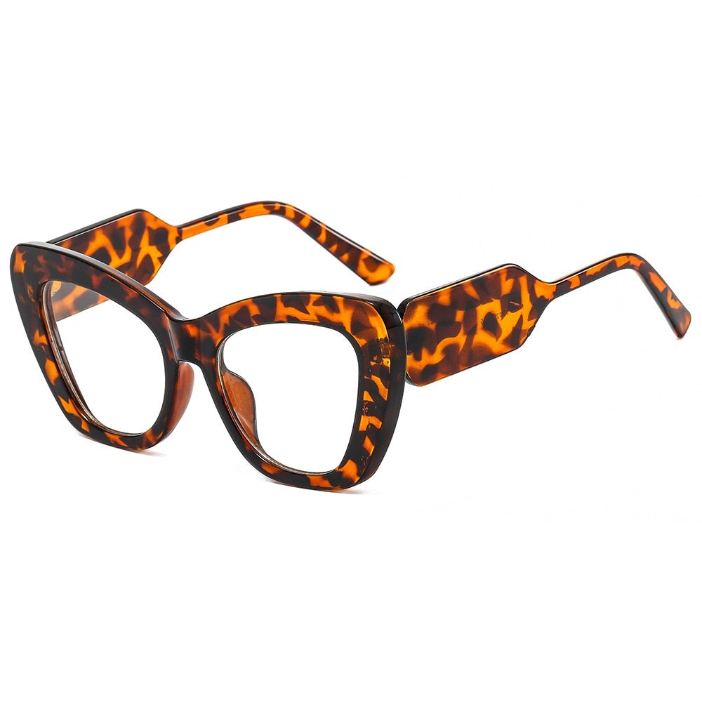 TEEK - Cross Contrast Cat Eye Sunglasses EYEGLASSES theteekdotcom leopard 1  