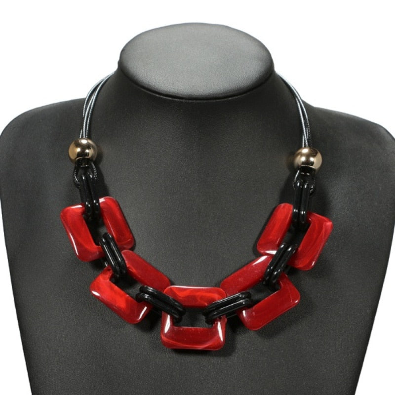 TEEK - Power Leather Cord Necklace JEWELRY theteekdotcom red  