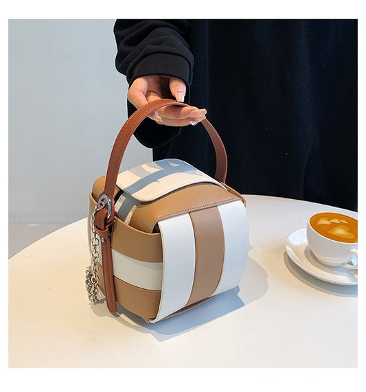 TEEK - Striped Cube Handbag BAG theteekdotcom   