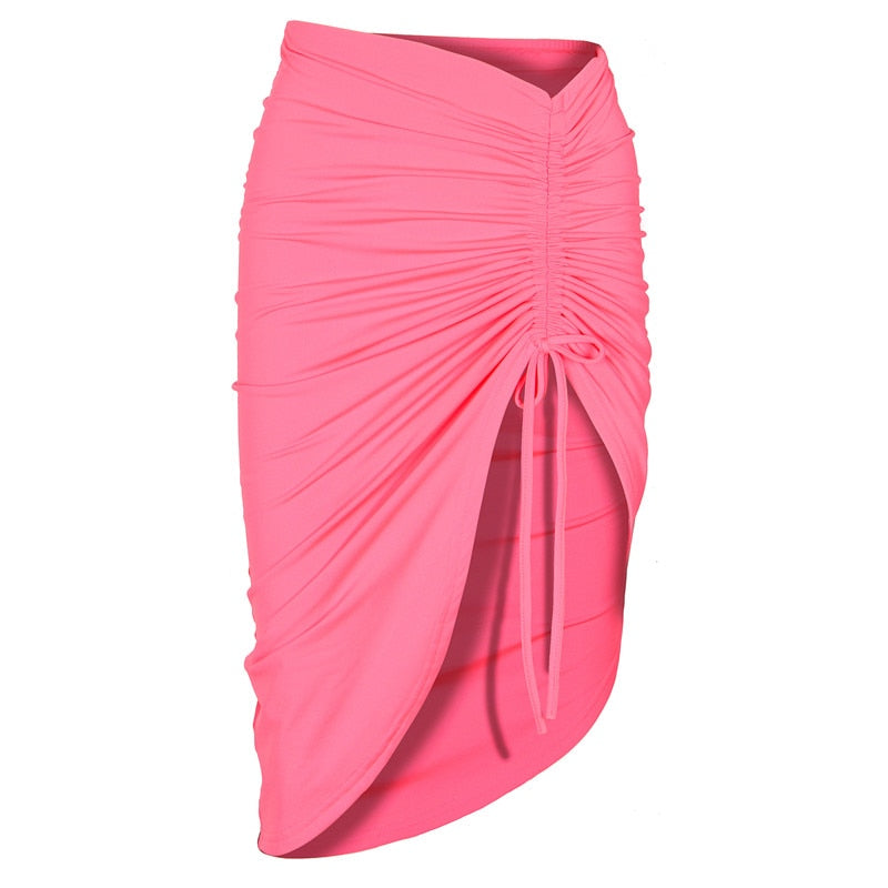 TEEK - Variety of Lace Up Mini Skirts SKIRT theteekdotcom G1860 Rose Pink S 