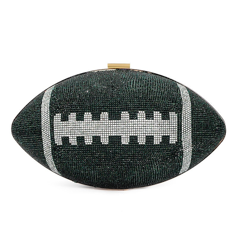 TEEK - Beaujeweled Football Clutch Purse BAG theteekdotcom Green 26x17.5x4 (LxHxW) 
