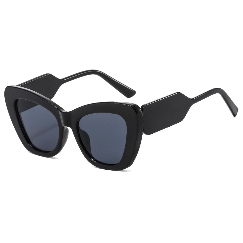 TEEK - Cross Contrast Cat Eye Sunglasses EYEGLASSES theteekdotcom black black  