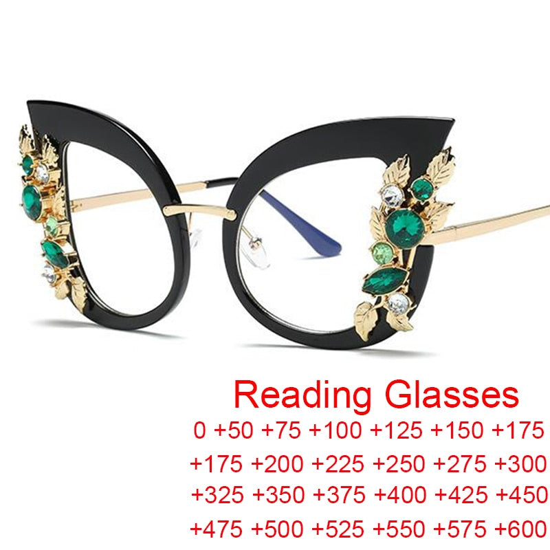 TEEK - Jeweled Side Cat Reading Eyeglasses | Prescribed or Zero Strength EYEGLASSES theteekdotcom   