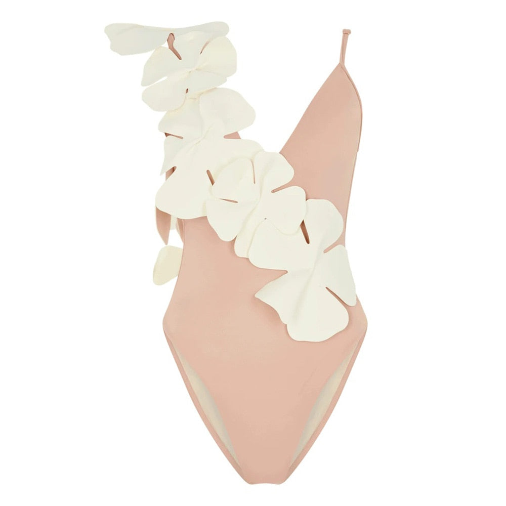 TEEK - Pink Floral Wrap Down Swimsuit SWIMWEAR theteekdotcom   