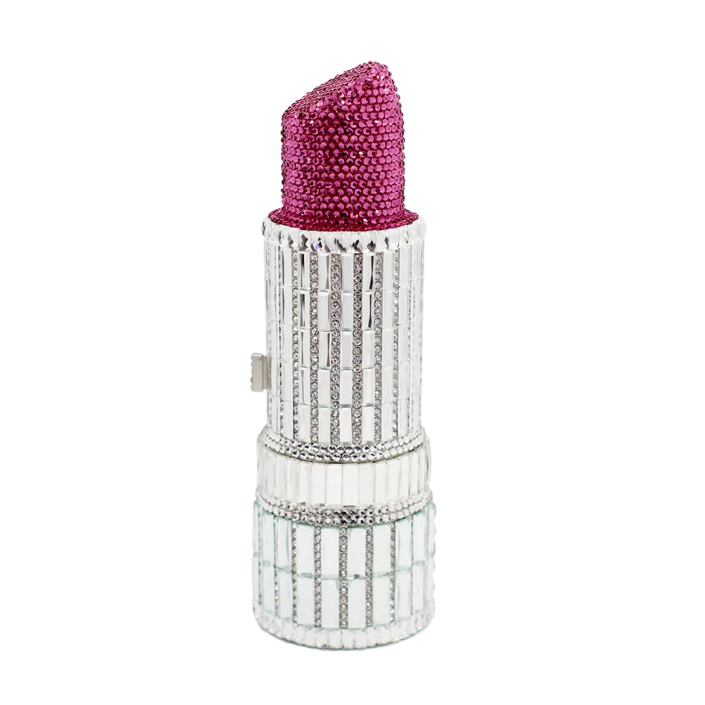 TEEK - Lipstick Click Clutch Purse BAG theteekdotcom SM Silver Purple  