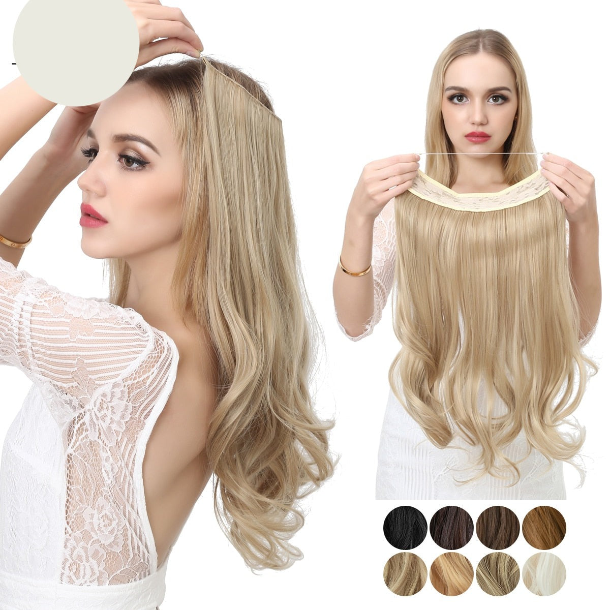 TEEK - Invisible Synth No Clip No Comb Wave Hair Extensions | Blonde Shades HAIR theteekdotcom   