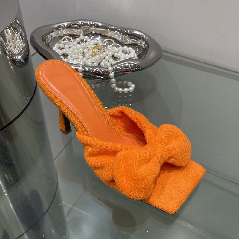 TEEK - Soft Bow Heel Sandals SHOES theteekdotcom orange 6 