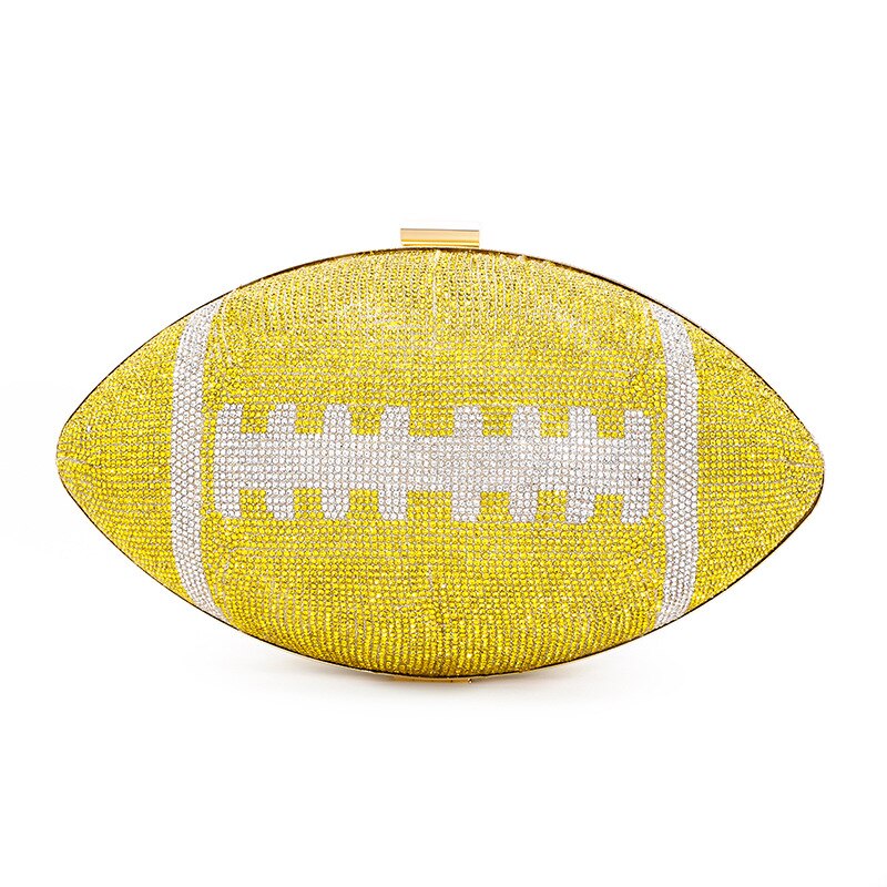 TEEK - Beaujeweled Football Clutch Purse BAG theteekdotcom Yellow 26x17.5x4 (LxHxW) 