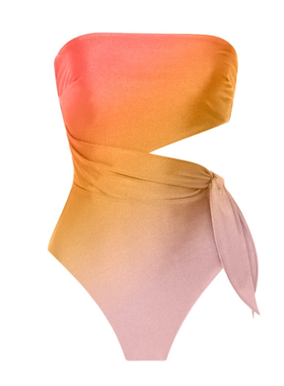 TEEK - Sunset Swimsuit SWIMWEAR theteekdotcom Orange Sleeveless Swimsuit S 