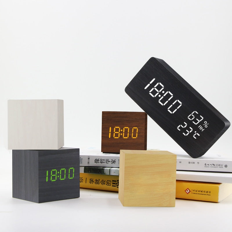 TEEK - Alarm Clock LED Wooden Table Clocks HOME DECOR theteekdotcom   
