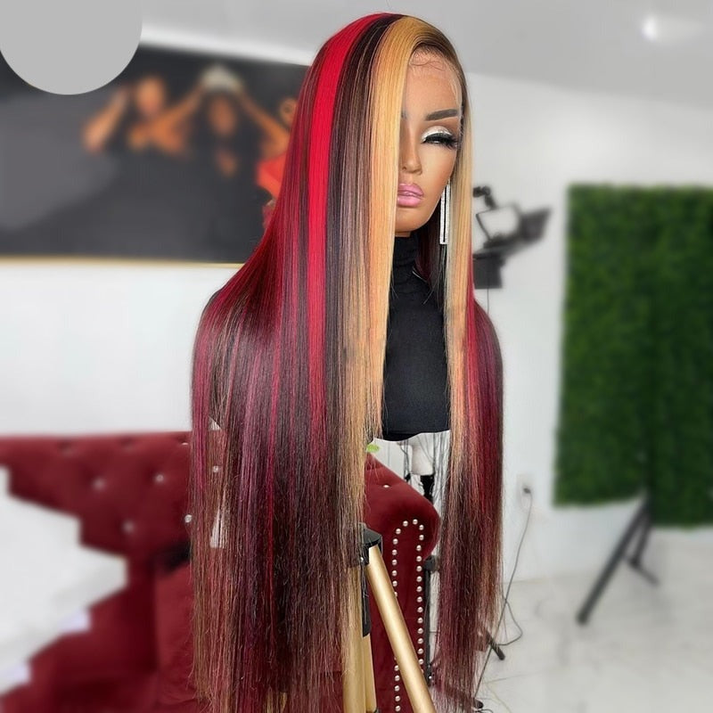 TEEK - Influence Her Wig HAIR TEEK H Red Blonde Straight 8inches 13x4 Frontal Wig 150