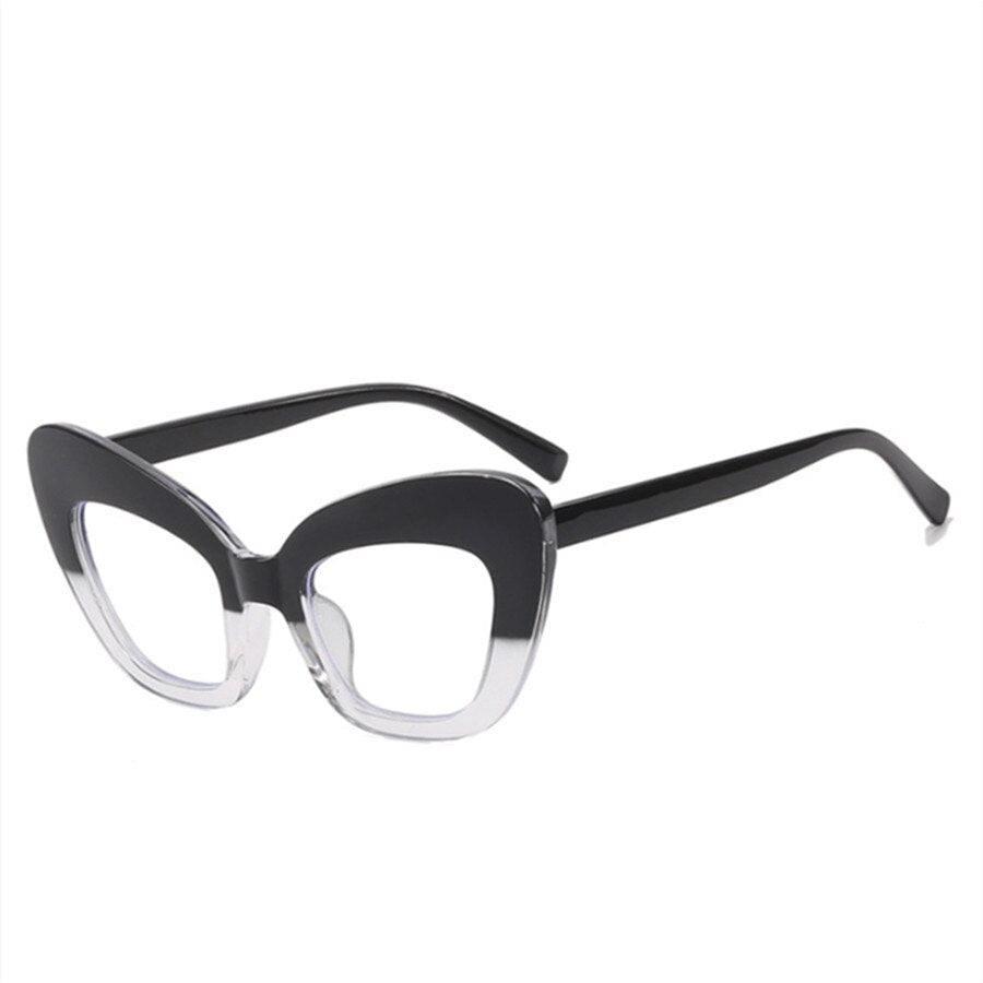 TEEK - Vintage Style Anti Blue Light Cat Eye Eyeglasses EYEGLASSES theteekdotcom Black Transparent  