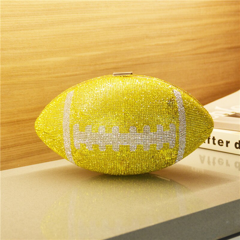 TEEK - Beaujeweled Football Clutch Purse BAG theteekdotcom Yellow 02 23x13x13 (LxHxW) 