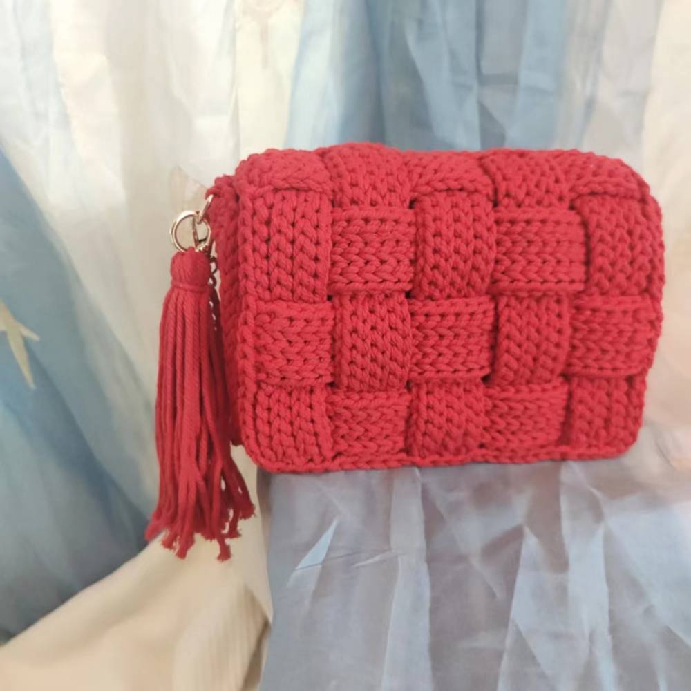 TEEK - Hand Knit Purse BAG theteekdotcom Red  