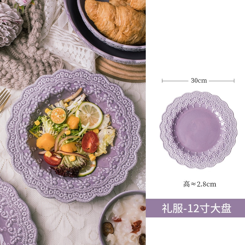 TEEK - Royal Hierarchy Full Dress Ceramic Texture Tableware HOME DECOR theteekdotcom 11.5 inch plate-1Pc  