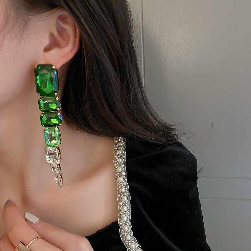 TEEK - Green Drip Drop Earrings JEWELRY theteekdotcom   