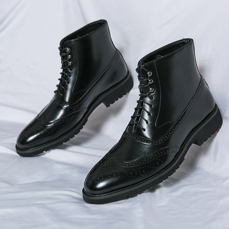 TEEK - Brogue Biz Men Short Boots SHOES theteekdotcom black 6.5 