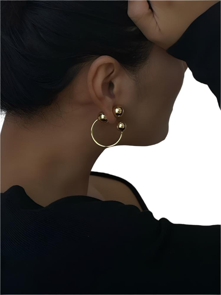 TEEK - Front Back Ball Earrings JEWELRY theteekdotcom   